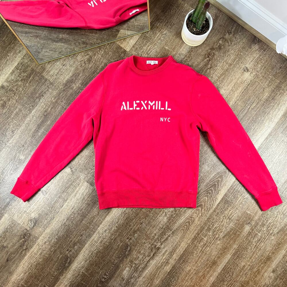 Alex Mill Logo Crew Neck sweatshirt in red - Picture 2 of 8